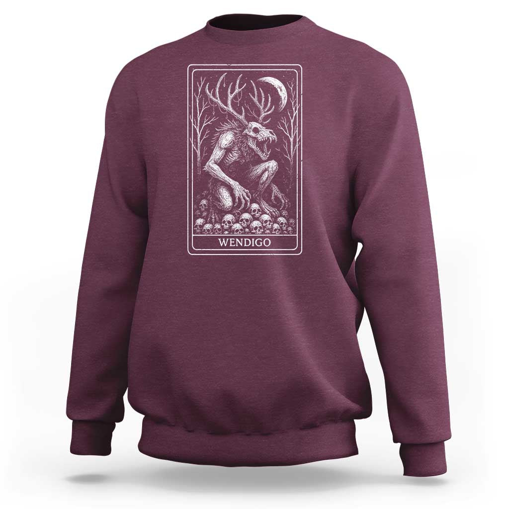 Wendigo Sweatshirt Tarot Card Horror Cryptid Occult Dark Fantasy - Wonder Print Shop