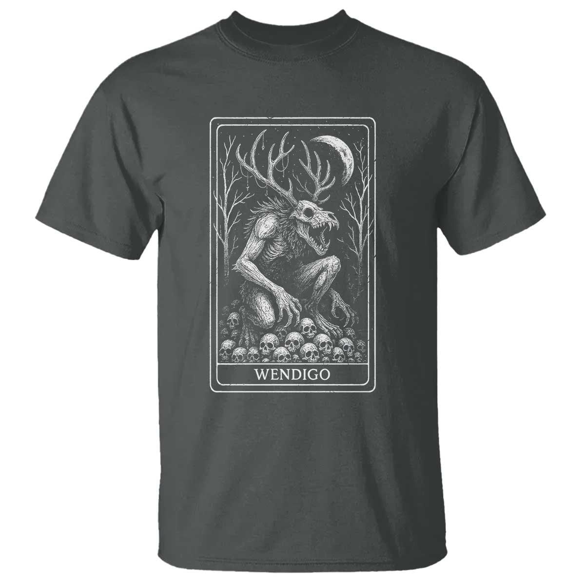 Wendigo T Shirt Tarot Card Horror Cryptid Occult Dark Fantasy - Wonder Print Shop