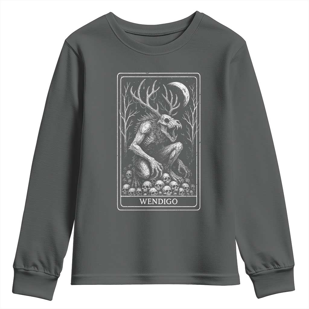 Wendigo Youth Sweatshirt Tarot Card Horror Cryptid Occult Dark Fantasy - Wonder Print Shop