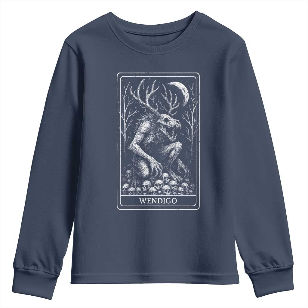 Wendigo Youth Sweatshirt Tarot Card Horror Cryptid Occult Dark Fantasy - Wonder Print Shop