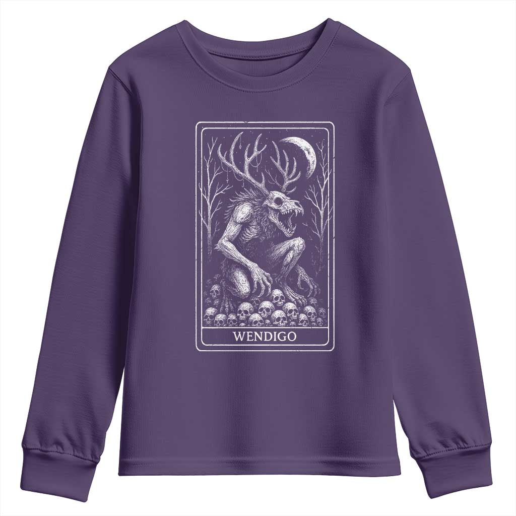 Wendigo Youth Sweatshirt Tarot Card Horror Cryptid Occult Dark Fantasy - Wonder Print Shop