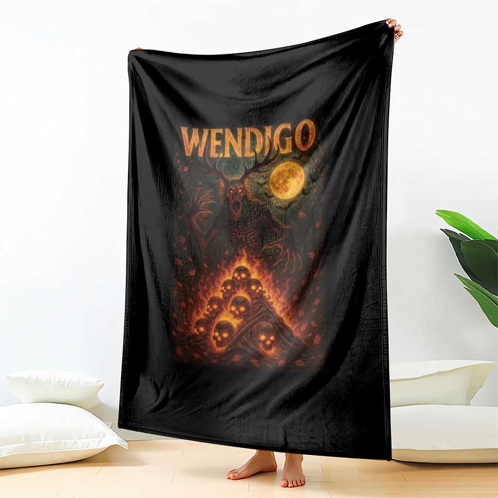 Wendigo Throw Blanket Halloween Cryptid Horror Mythical Creature - Wonder Print Shop