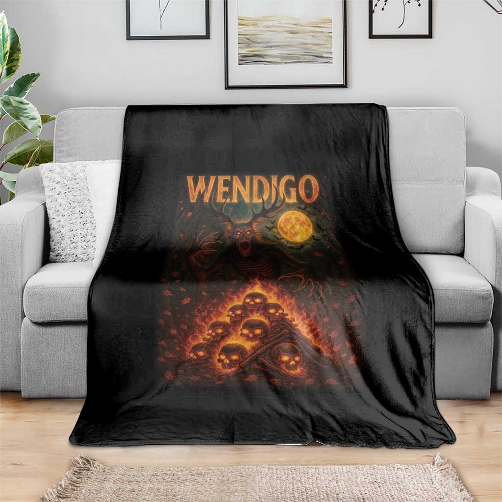 Wendigo Throw Blanket Halloween Cryptid Horror Mythical Creature - Wonder Print Shop