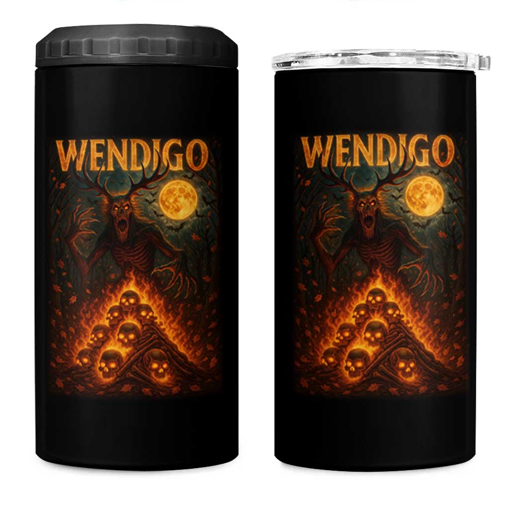 Wendigo 4 in 1 Can Cooler Tumbler Halloween Cryptid Horror Mythical Creature - Wonder Print Shop