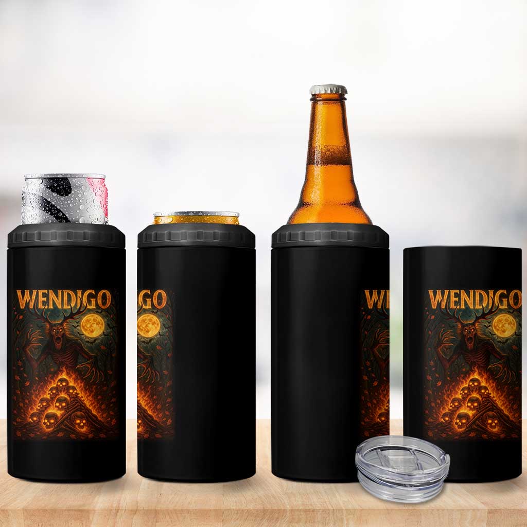 Wendigo 4 in 1 Can Cooler Tumbler Halloween Cryptid Horror Mythical Creature - Wonder Print Shop