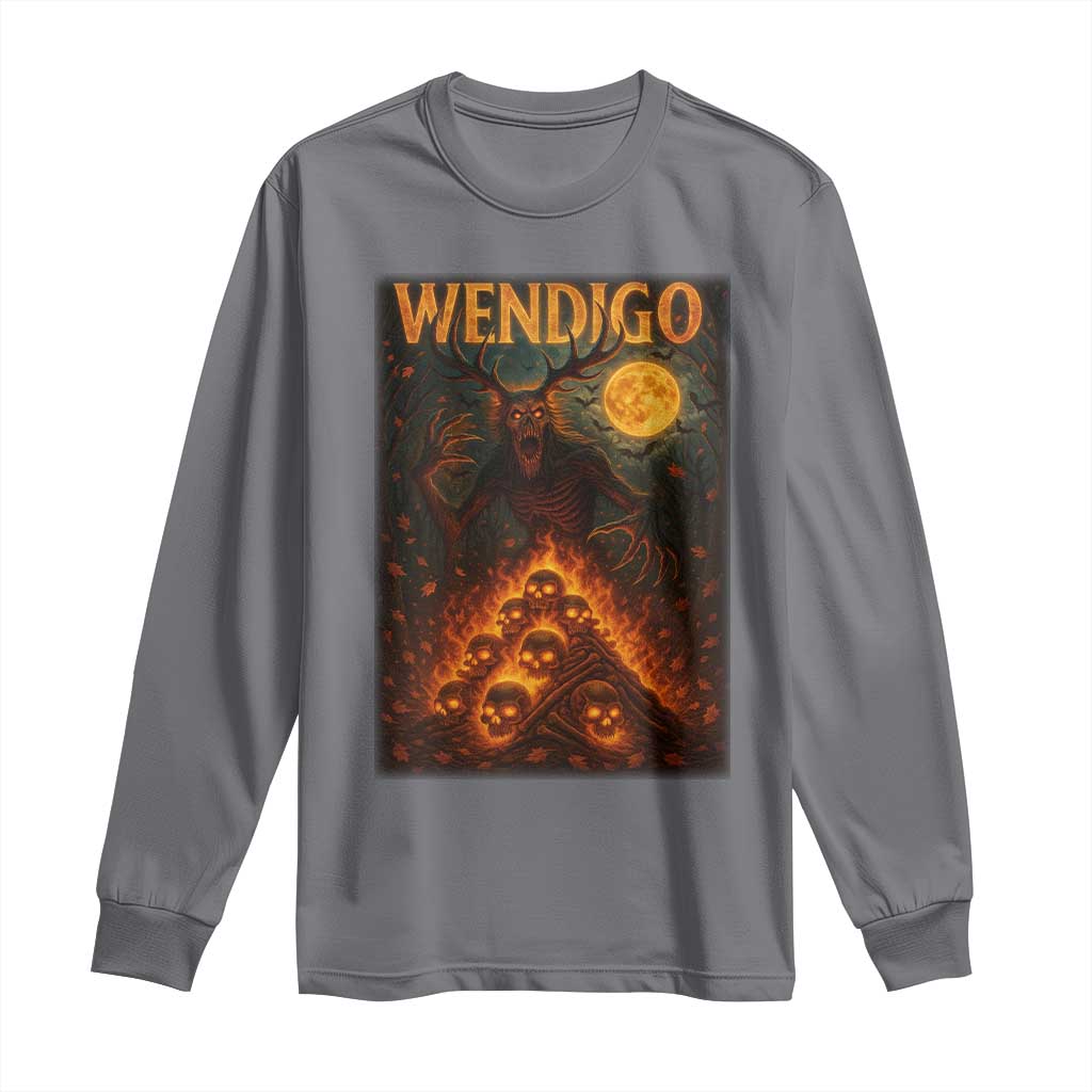 Wendigo Long Sleeve Shirt Halloween Cryptid Horror Mythical Creature - Wonder Print Shop