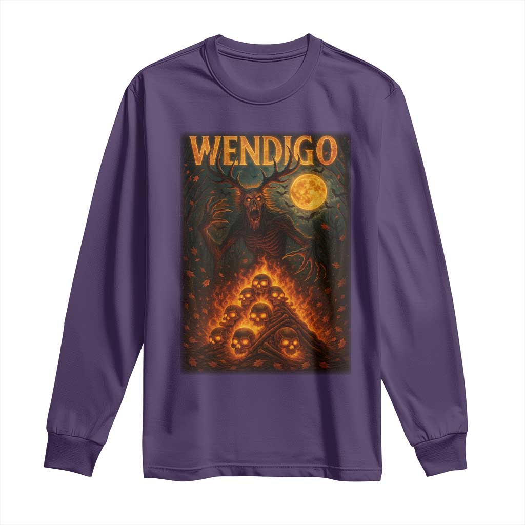 Wendigo Long Sleeve Shirt Halloween Cryptid Horror Mythical Creature - Wonder Print Shop