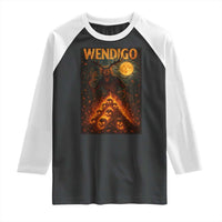 Wendigo Raglan Shirt Halloween Cryptid Horror Mythical Creature - Wonder Print Shop
