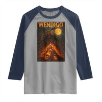 Wendigo Raglan Shirt Halloween Cryptid Horror Mythical Creature - Wonder Print Shop