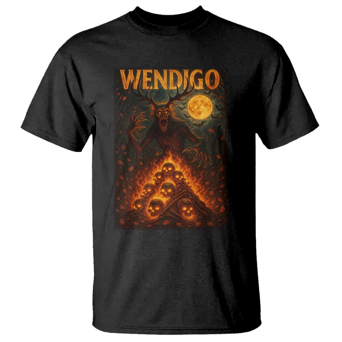 Wendigo T Shirt Halloween Cryptid Horror Mythical Creature - Wonder Print Shop