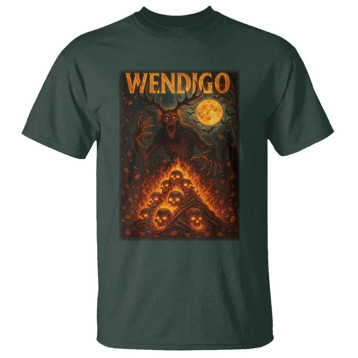Wendigo T Shirt Halloween Cryptid Horror Mythical Creature - Wonder Print Shop