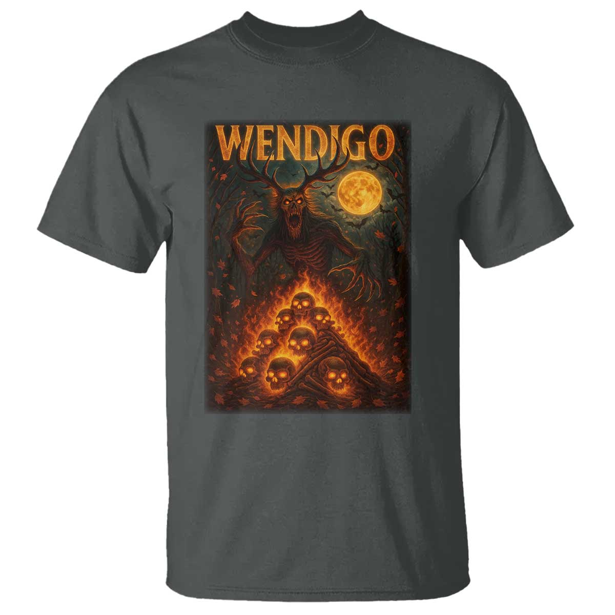 Wendigo T Shirt Halloween Cryptid Horror Mythical Creature - Wonder Print Shop