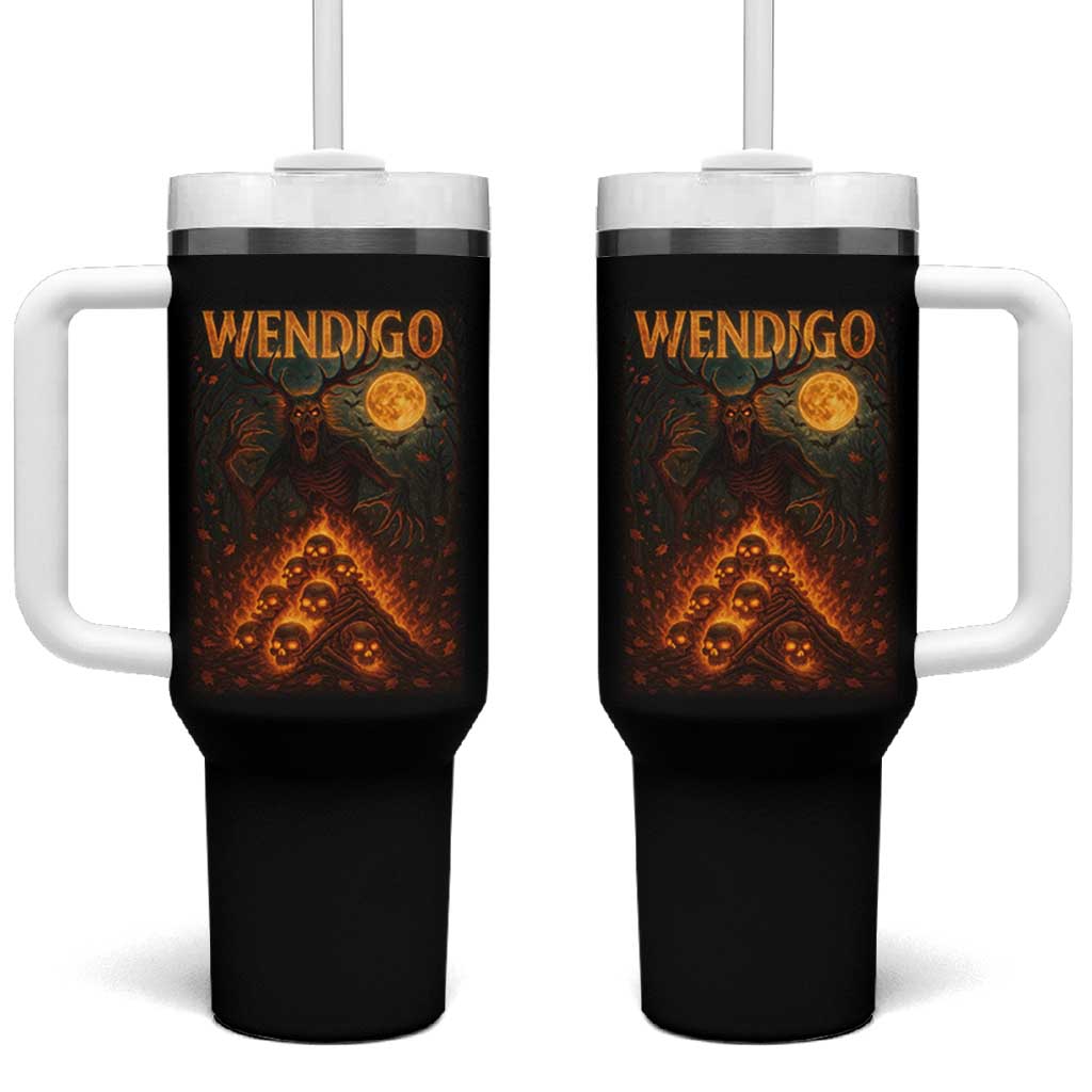Wendigo Tumbler With Handle Halloween Cryptid Horror Mythical Creature - Wonder Print Shop