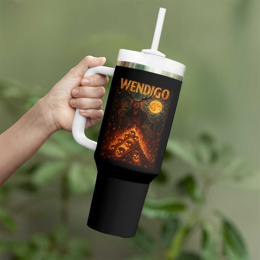 Wendigo Tumbler With Handle Halloween Cryptid Horror Mythical Creature - Wonder Print Shop