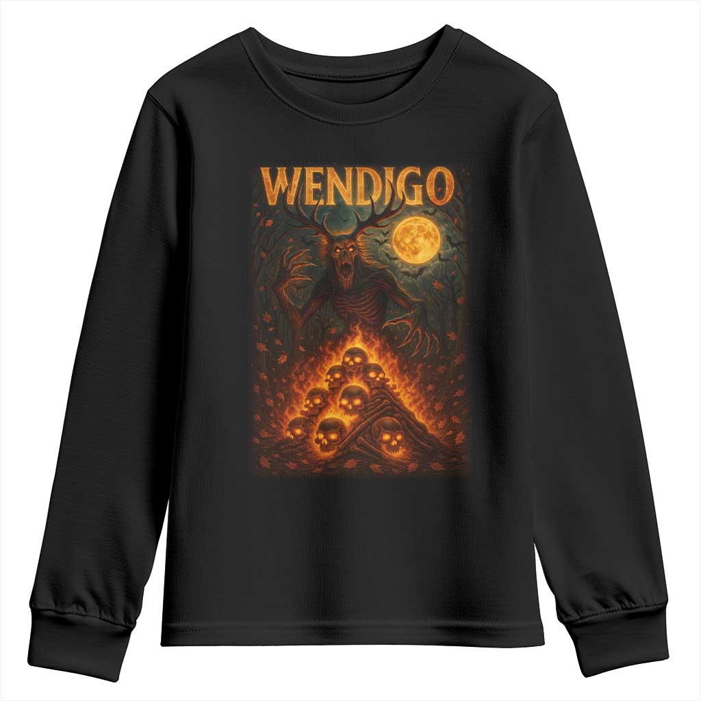 Wendigo Youth Sweatshirt Halloween Cryptid Horror Mythical Creature - Wonder Print Shop