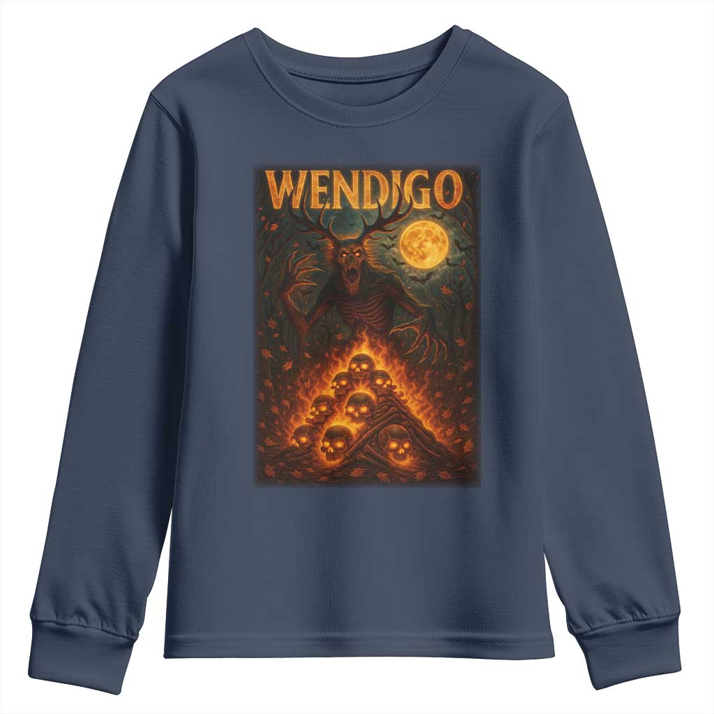 Wendigo Youth Sweatshirt Halloween Cryptid Horror Mythical Creature - Wonder Print Shop