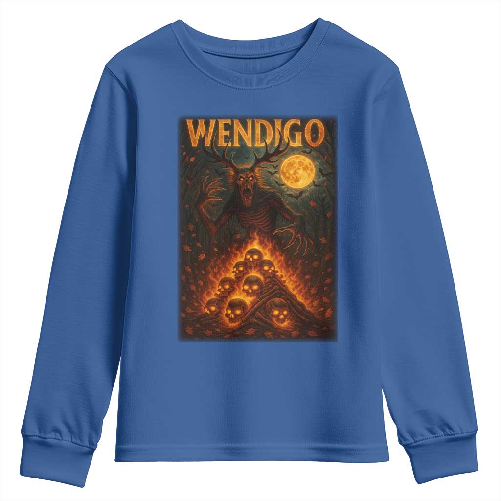 Wendigo Youth Sweatshirt Halloween Cryptid Horror Mythical Creature - Wonder Print Shop