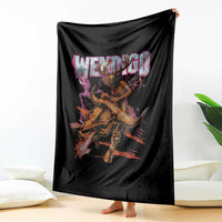 Wendigo Throw Blanket Riding Skeleton Cryptid Occult Dark Fantasy - Wonder Print Shop
