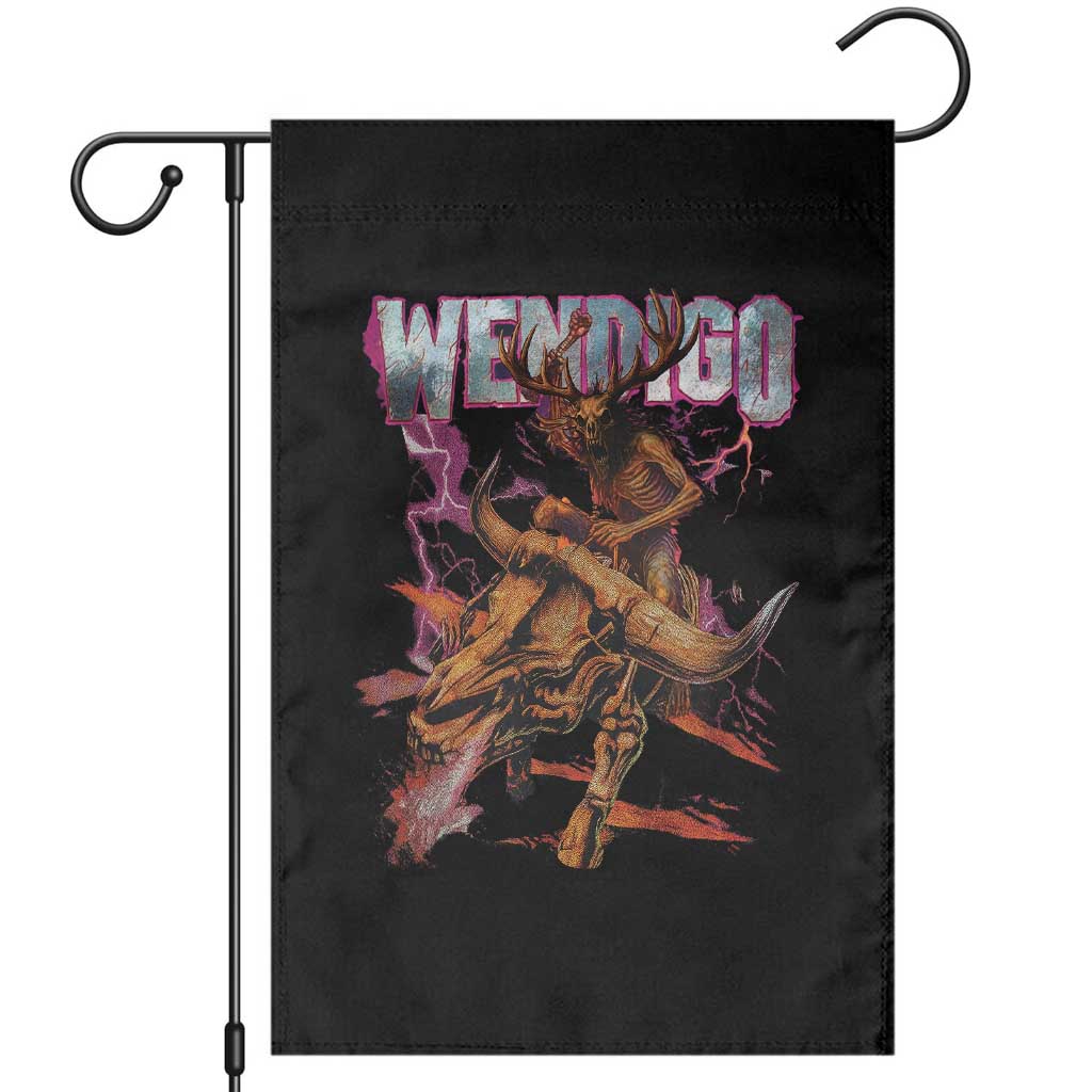 Wendigo Garden Flag Riding Skeleton Cryptid Occult Dark Fantasy - Wonder Print Shop