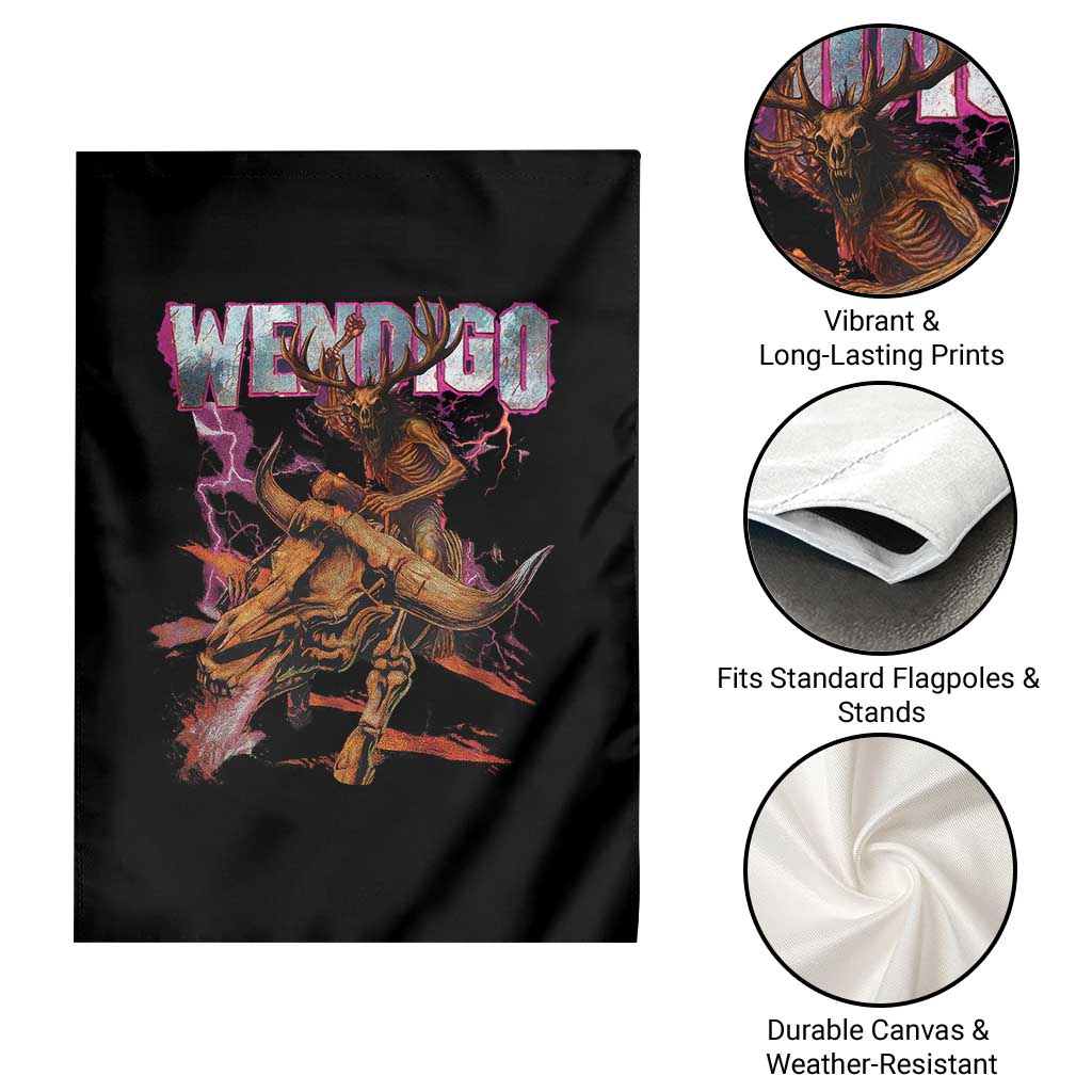 Wendigo Garden Flag Riding Skeleton Cryptid Occult Dark Fantasy - Wonder Print Shop