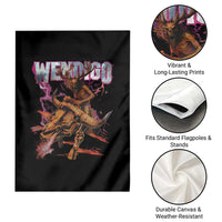 Wendigo Garden Flag Riding Skeleton Cryptid Occult Dark Fantasy - Wonder Print Shop