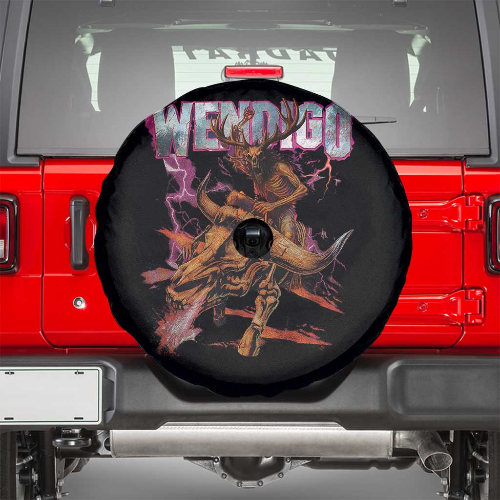 Wendigo Spare Tire Cover Riding Skeleton Cryptid Occult Dark Fantasy - Wonder Print Shop