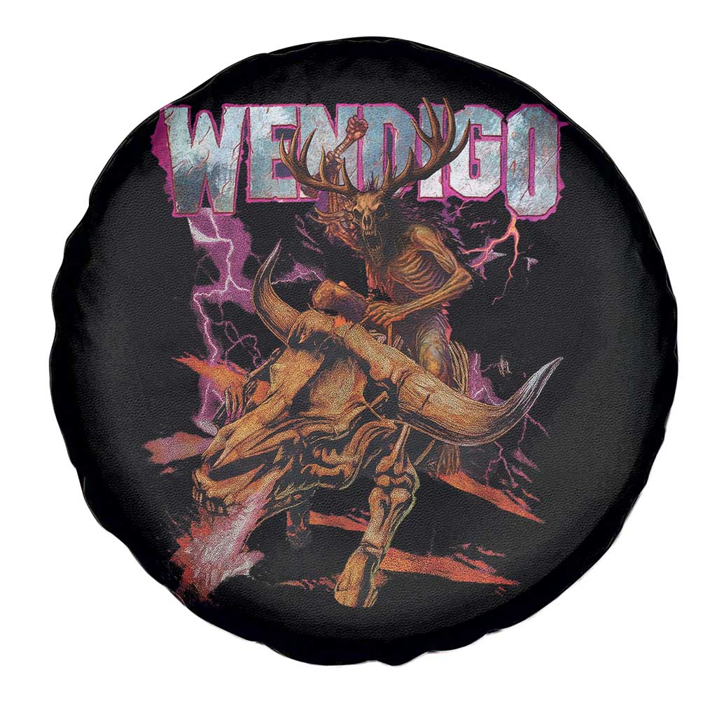 Wendigo Spare Tire Cover Riding Skeleton Cryptid Occult Dark Fantasy - Wonder Print Shop