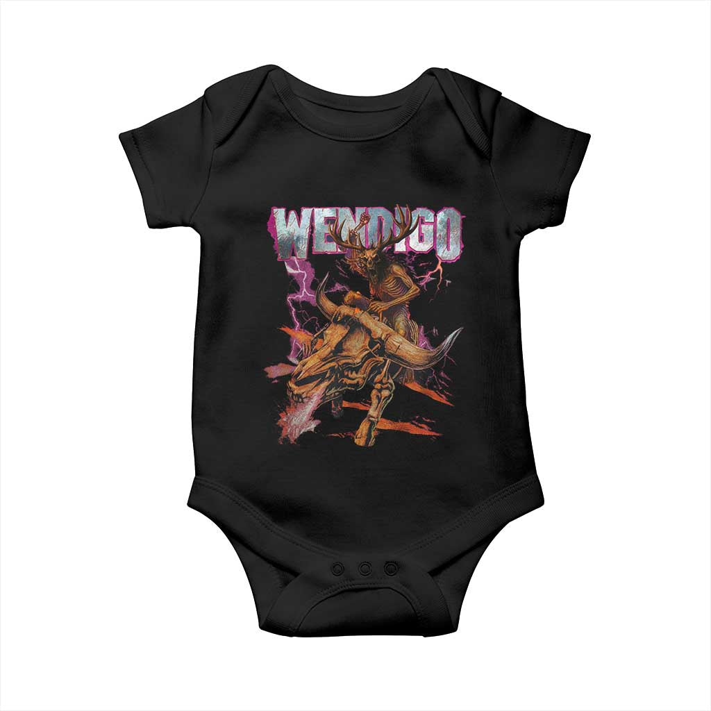 Wendigo Baby Onesie Riding Skeleton Cryptid Occult Dark Fantasy - Wonder Print Shop