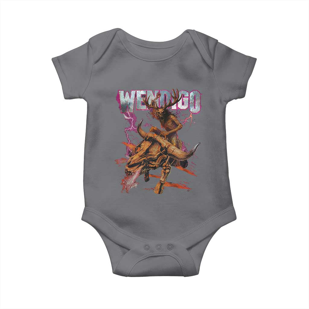 Wendigo Baby Onesie Riding Skeleton Cryptid Occult Dark Fantasy - Wonder Print Shop