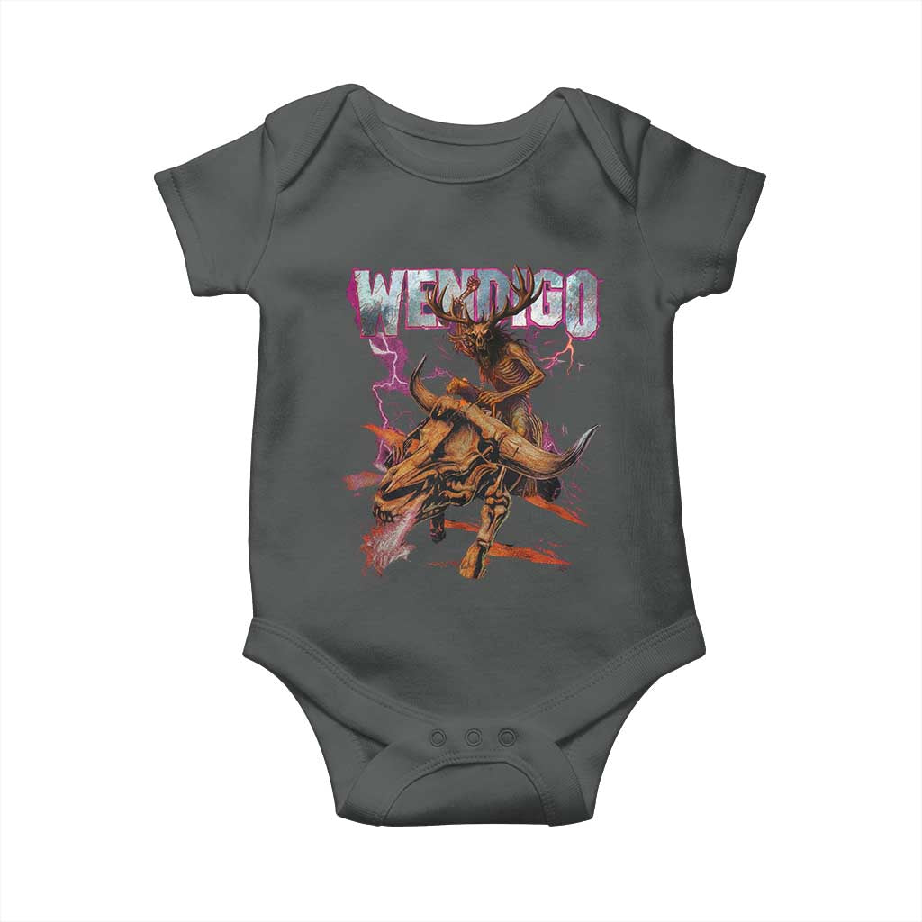 Wendigo Baby Onesie Riding Skeleton Cryptid Occult Dark Fantasy - Wonder Print Shop