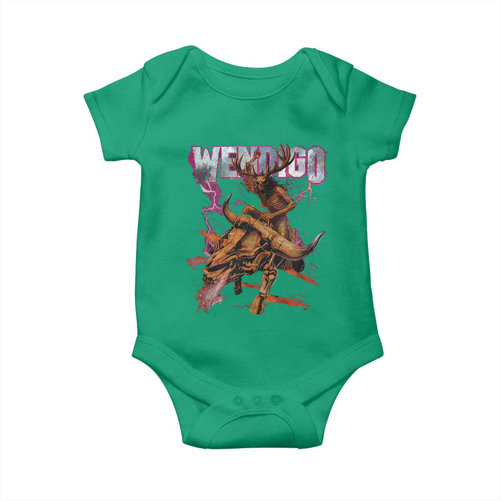 Wendigo Baby Onesie Riding Skeleton Cryptid Occult Dark Fantasy - Wonder Print Shop