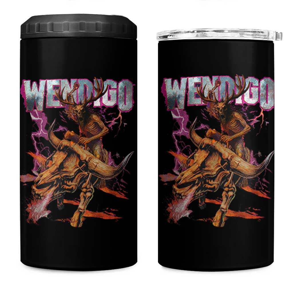 Wendigo 4 in 1 Can Cooler Tumbler Riding Skeleton Cryptid Occult Dark Fantasy - Wonder Print Shop