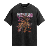 Wendigo Washed Cotton T-Shirt Riding Skeleton Cryptid Occult Dark Fantasy