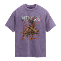Wendigo Washed Cotton T-Shirt Riding Skeleton Cryptid Occult Dark Fantasy