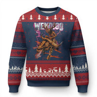 Wendigo Ugly Christmas Sweater Riding Skeleton Cryptid Occult Dark Fantasy - Wonder Print Shop