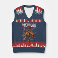 Wendigo V-Neck Knit Sweater Vest Riding Skeleton Cryptid Occult Dark Fantasy - Wonder Print Shop