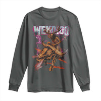 Wendigo Long Sleeve Shirt Riding Skeleton Cryptid Occult Dark Fantasy - Wonder Print Shop