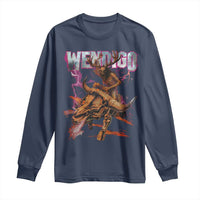 Wendigo Long Sleeve Shirt Riding Skeleton Cryptid Occult Dark Fantasy - Wonder Print Shop