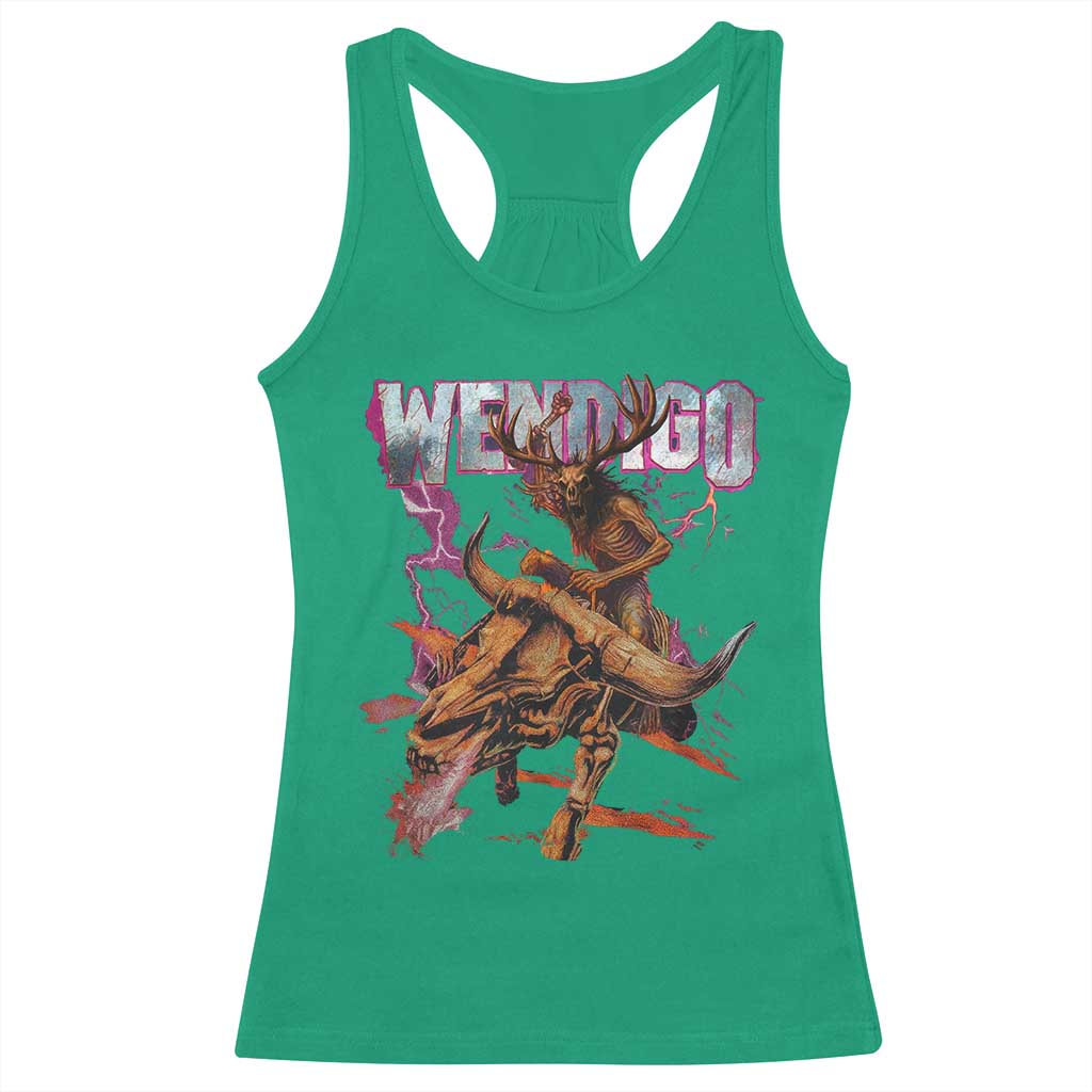Wendigo Racerback Tank Top Riding Skeleton Cryptid Occult Dark Fantasy - Wonder Print Shop