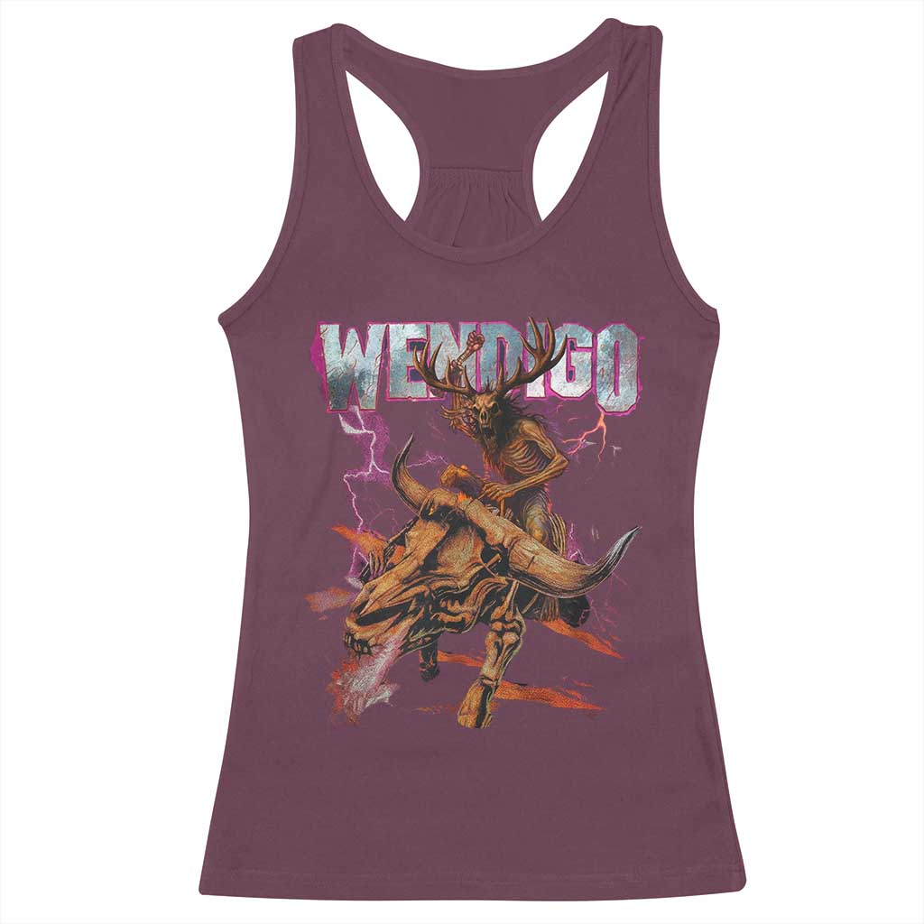 Wendigo Racerback Tank Top Riding Skeleton Cryptid Occult Dark Fantasy - Wonder Print Shop