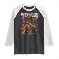 Wendigo Raglan Shirt Riding Skeleton Cryptid Occult Dark Fantasy - Wonder Print Shop