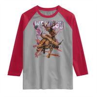 Wendigo Raglan Shirt Riding Skeleton Cryptid Occult Dark Fantasy - Wonder Print Shop