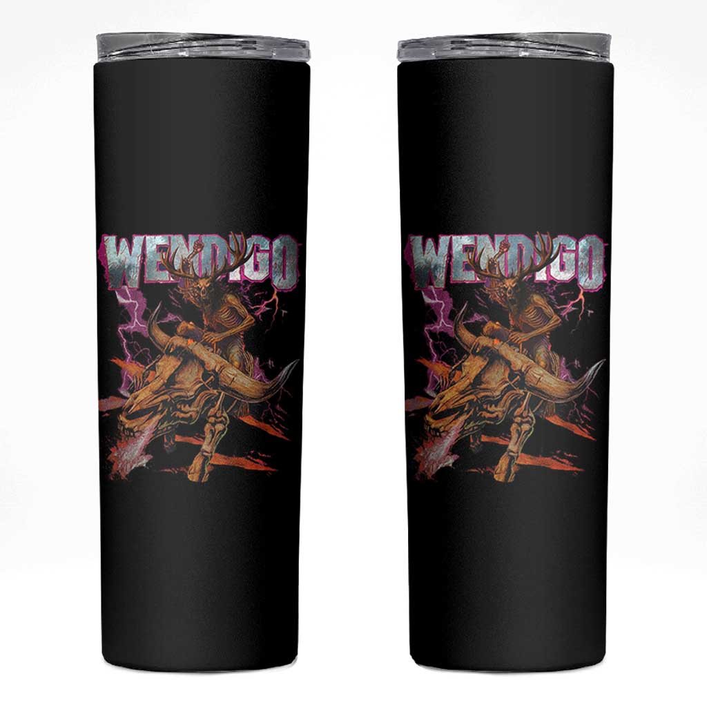 Wendigo Skinny Tumbler Riding Skeleton Cryptid Occult Dark Fantasy - Wonder Print Shop
