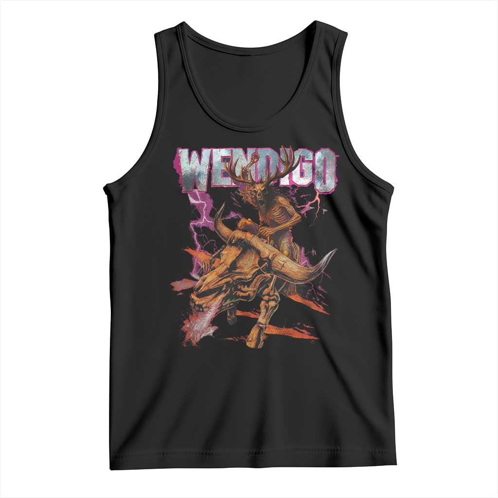 Wendigo Tank Top Riding Skeleton Cryptid Occult Dark Fantasy - Wonder Print Shop