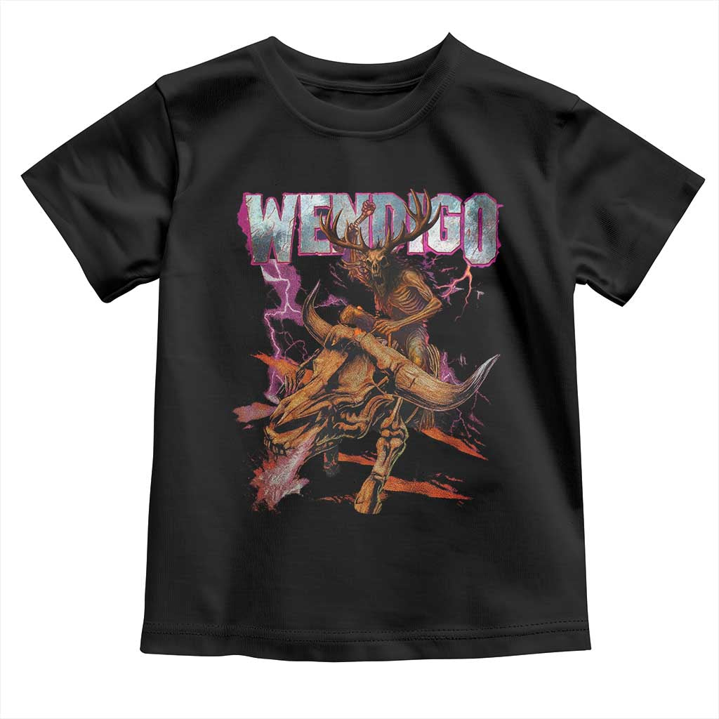Wendigo Toddler T Shirt Riding Skeleton Cryptid Occult Dark Fantasy - Wonder Print Shop