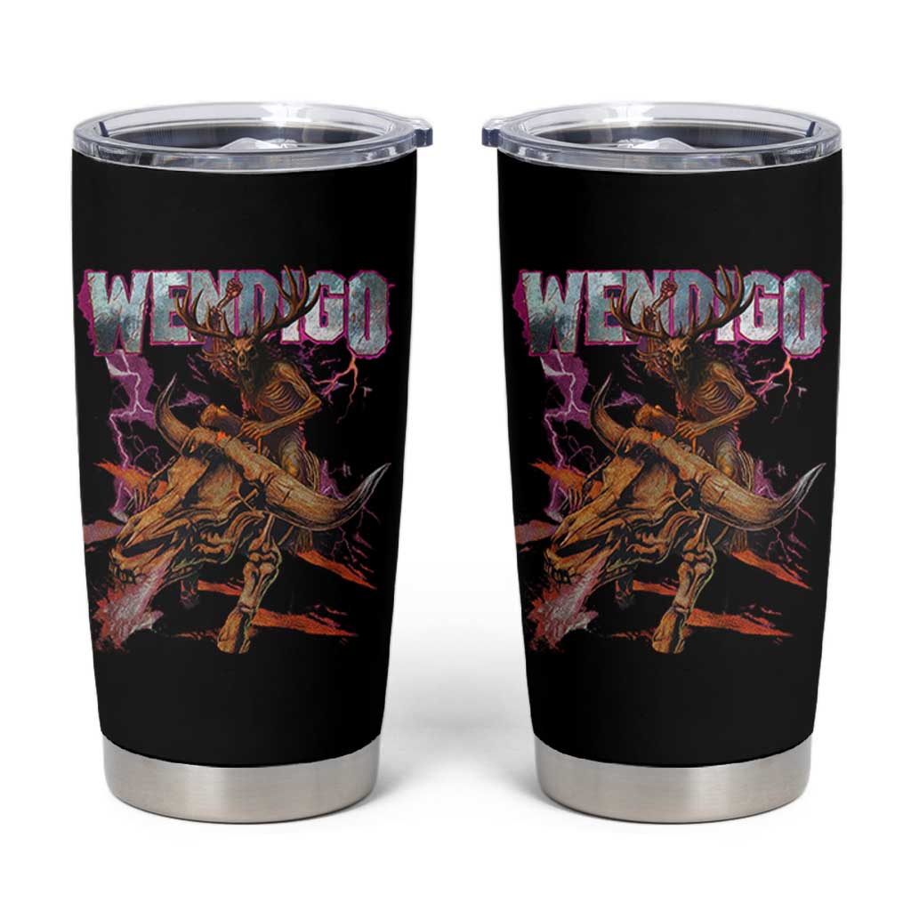 Wendigo Tumbler Cup Riding Skeleton Cryptid Occult Dark Fantasy - Wonder Print Shop