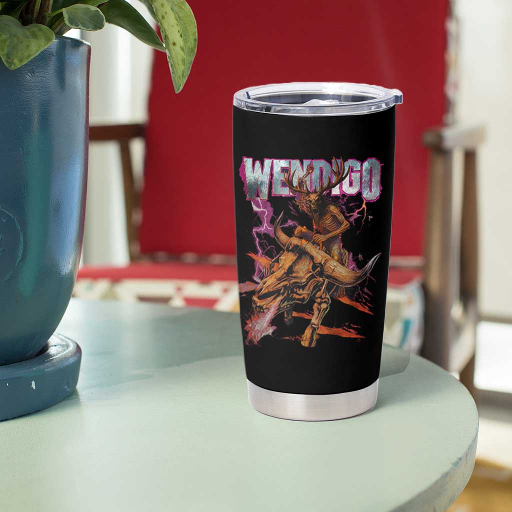 Wendigo Tumbler Cup Riding Skeleton Cryptid Occult Dark Fantasy - Wonder Print Shop