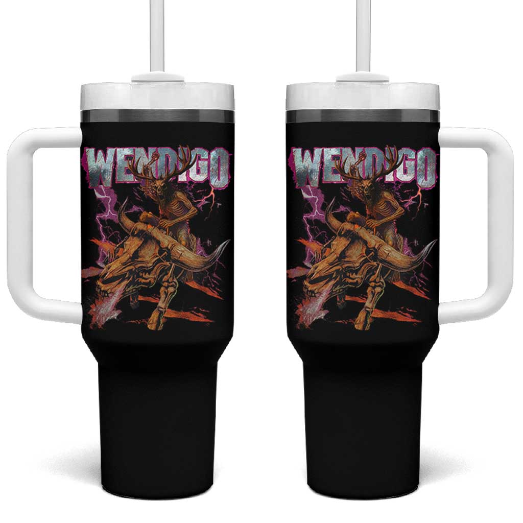 Wendigo Tumbler With Handle Riding Skeleton Cryptid Occult Dark Fantasy - Wonder Print Shop