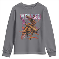 Wendigo Youth Sweatshirt Riding Skeleton Cryptid Occult Dark Fantasy - Wonder Print Shop