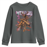 Wendigo Youth Sweatshirt Riding Skeleton Cryptid Occult Dark Fantasy - Wonder Print Shop